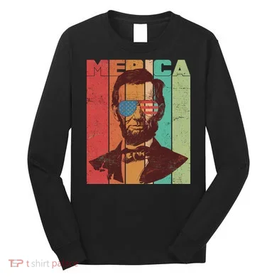 Retro Merica Lincoln Long Sleeve Shirt