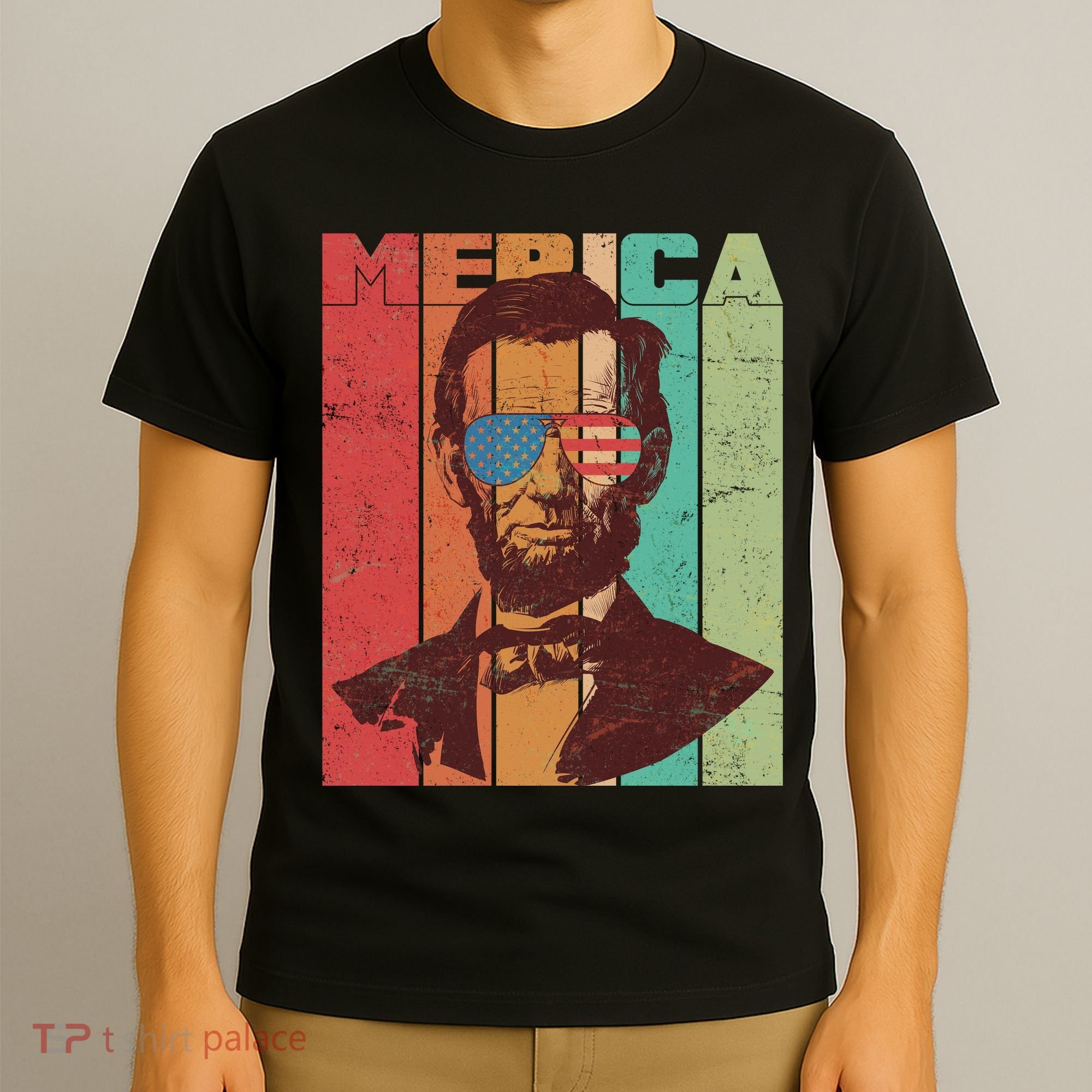 Retro Merica Lincoln T-Shirt