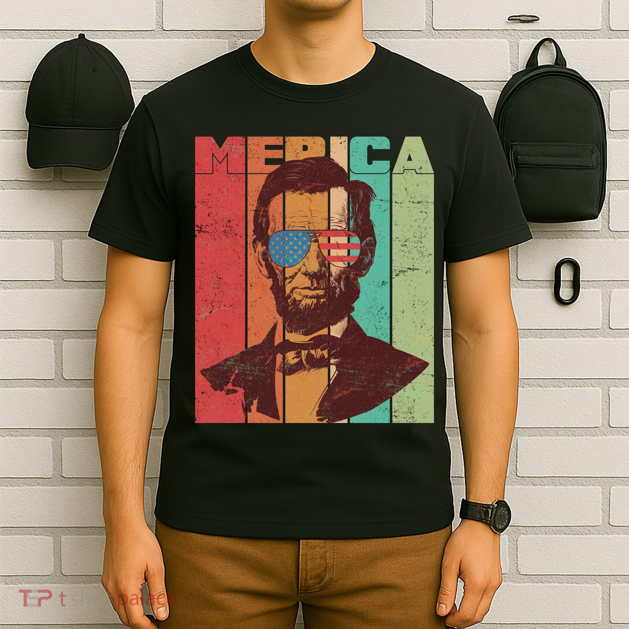 Retro Merica Lincoln T-Shirt