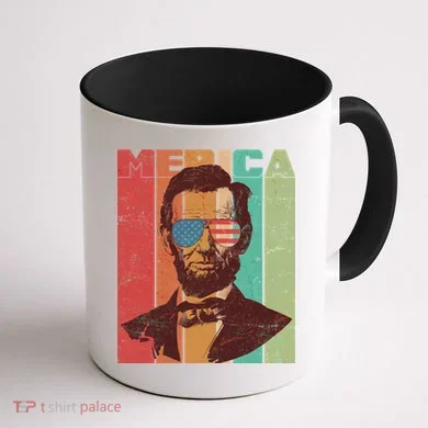 Retro Merica Lincoln Coffee Mug back