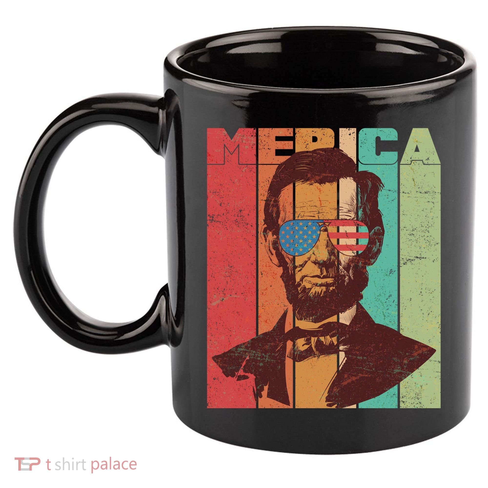 Retro Merica Lincoln 11oz C Handle Ceramic Mug