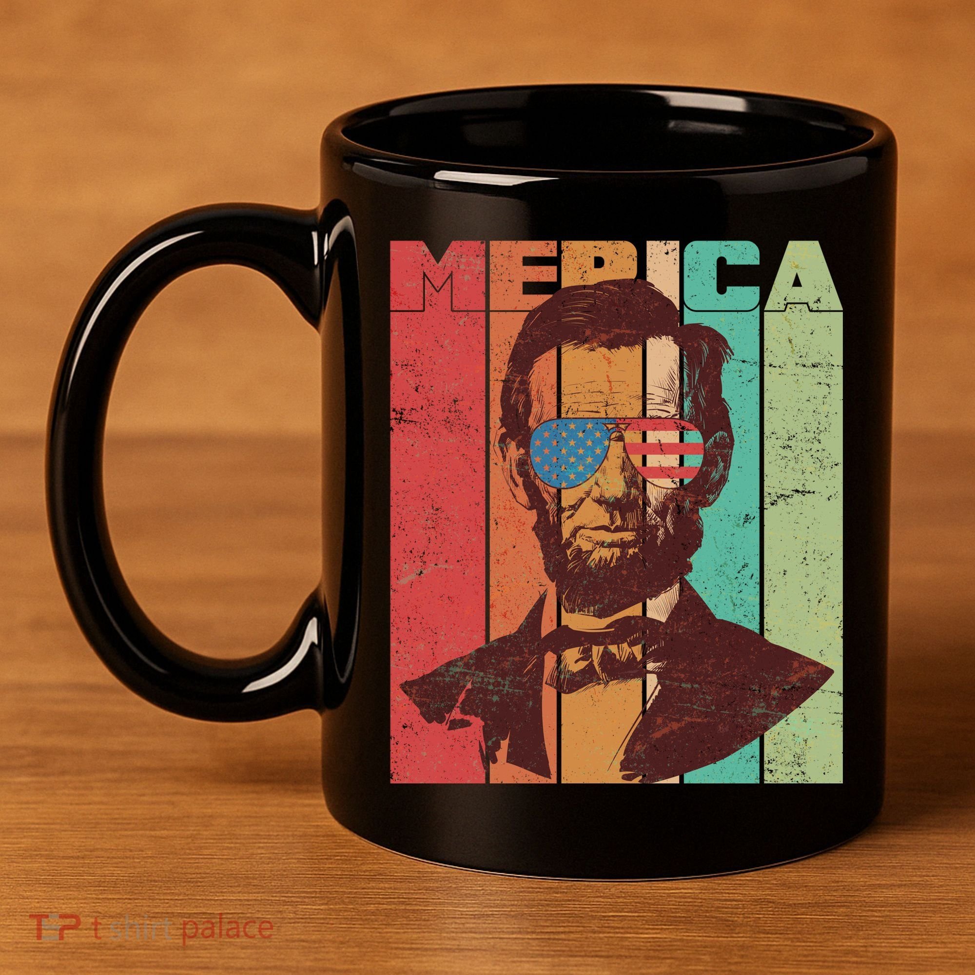 Retro Merica Lincoln 11oz C Handle Ceramic Mug
