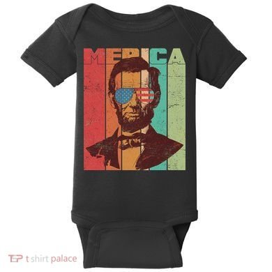 Retro Merica Lincoln Baby Bodysuit