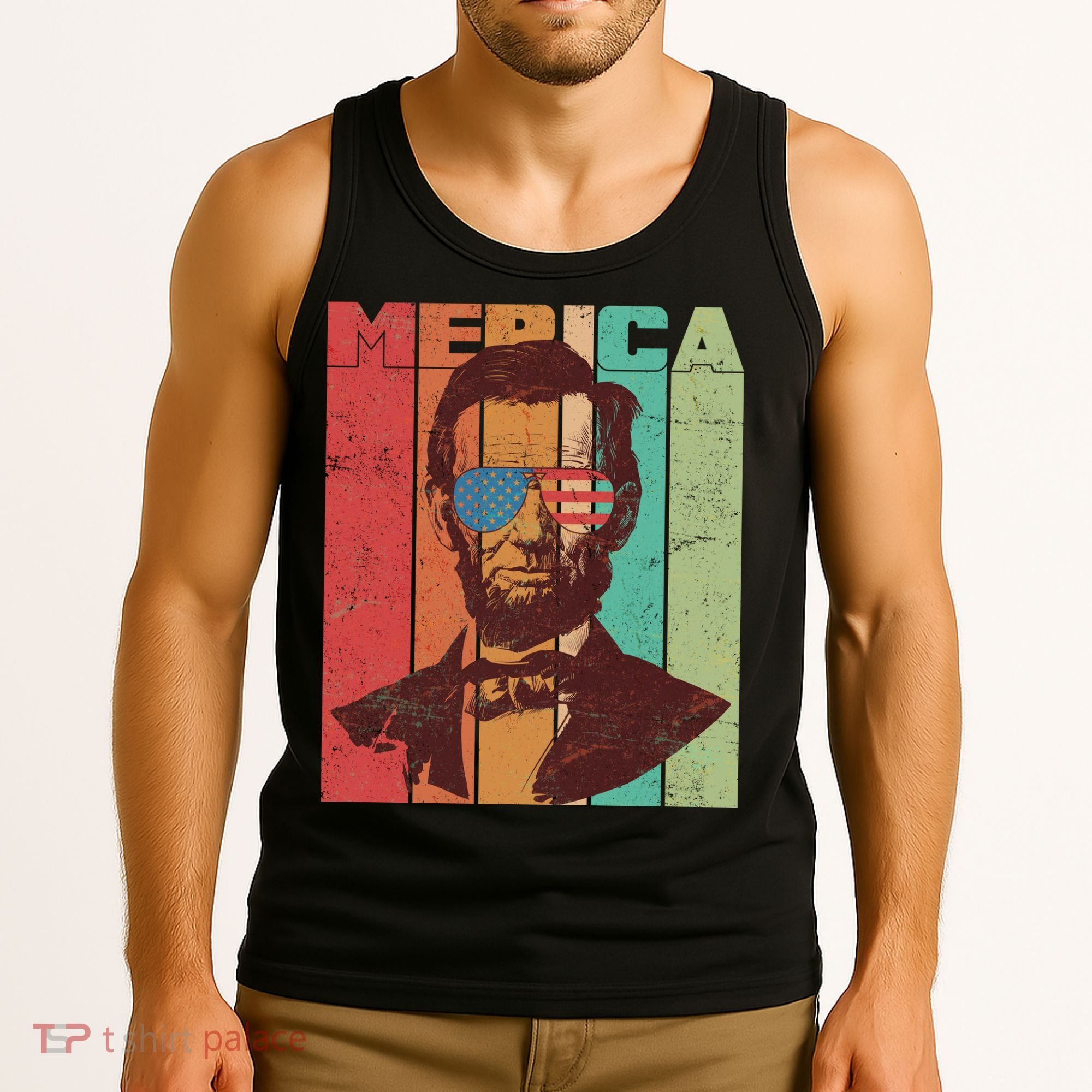 Retro Merica Lincoln Tank Top