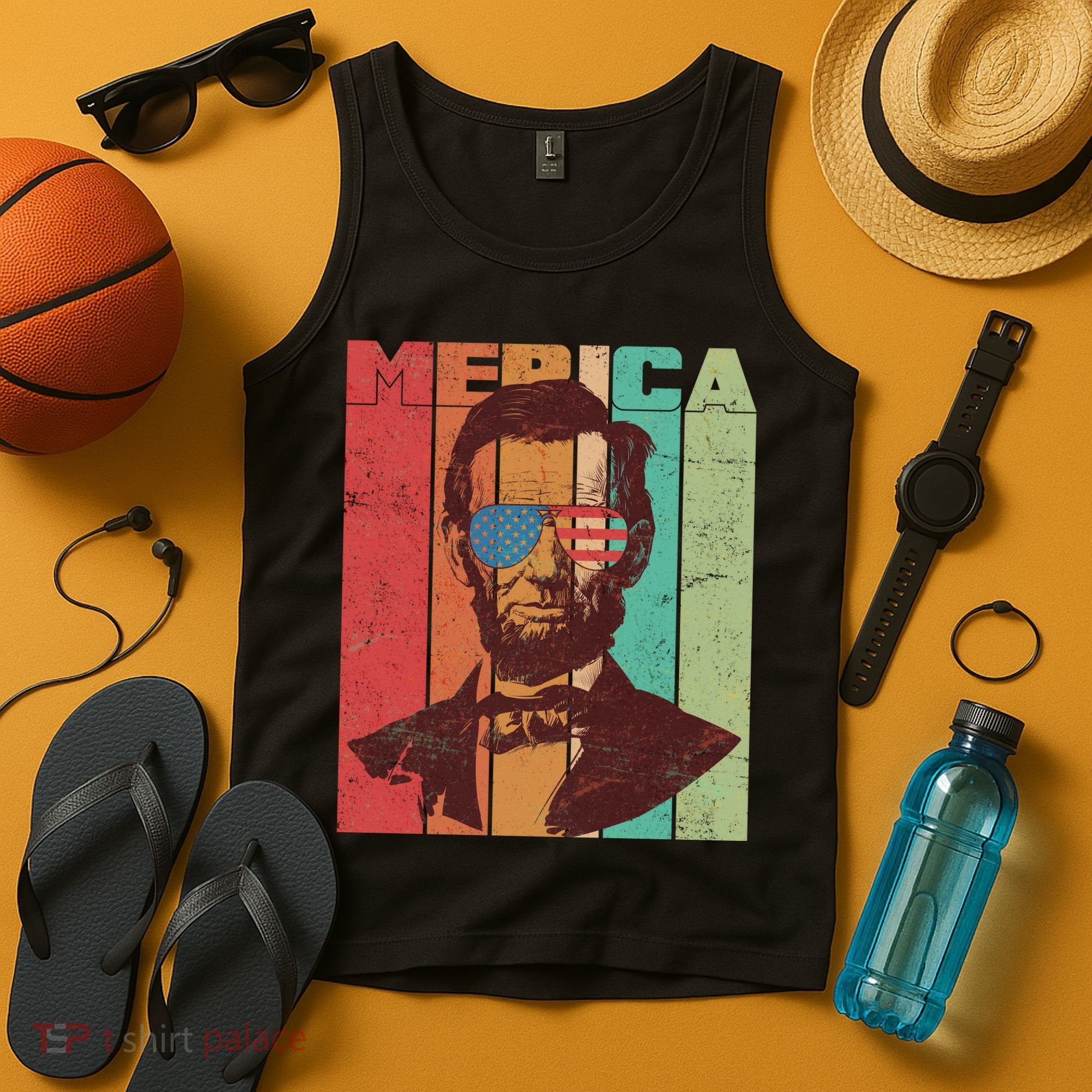 Retro Merica Lincoln Tank Top