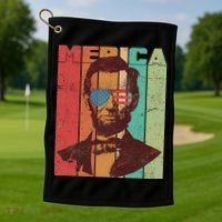Retro Merica Lincoln Golf Towel thumb 1