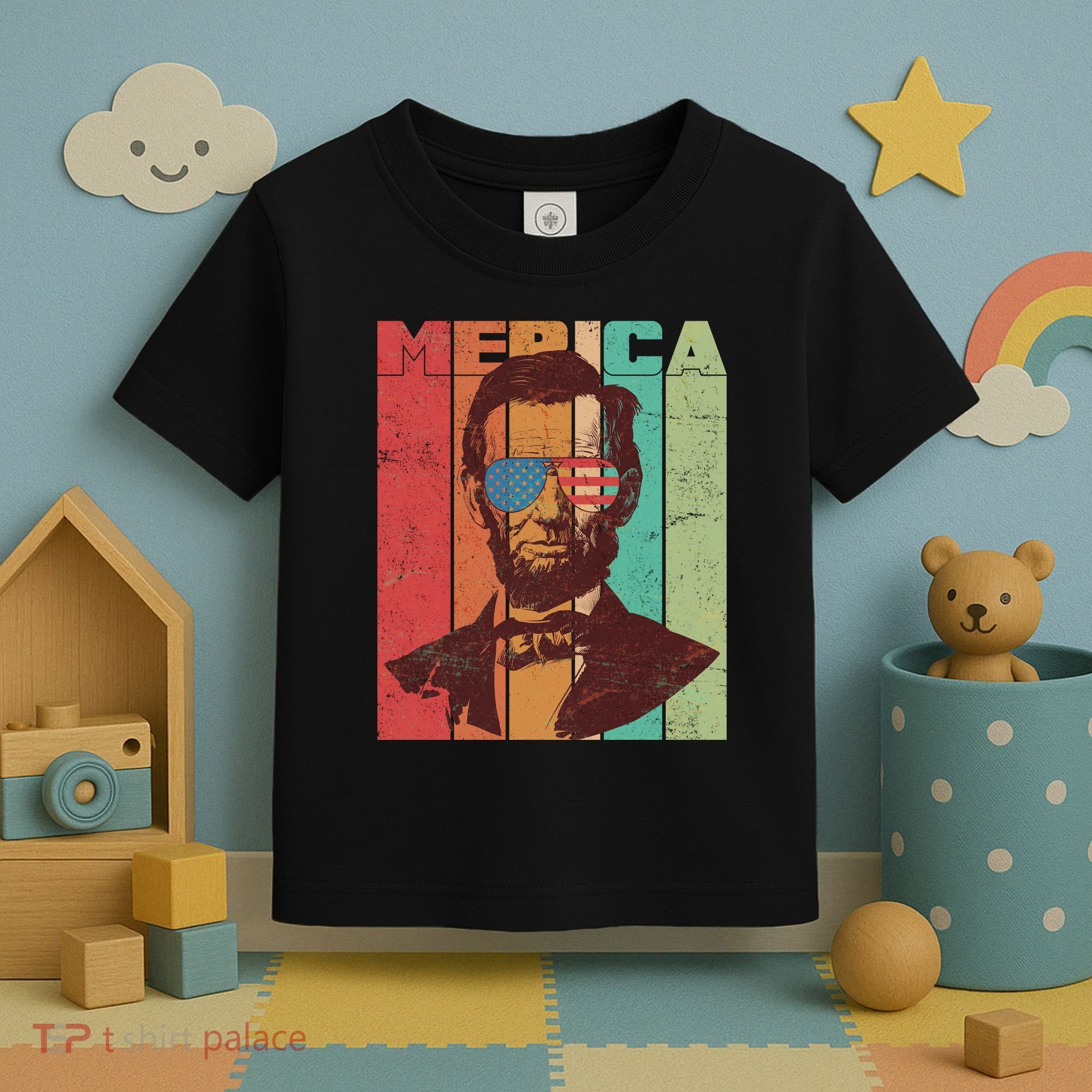 Retro Merica Lincoln Toddler T-Shirt