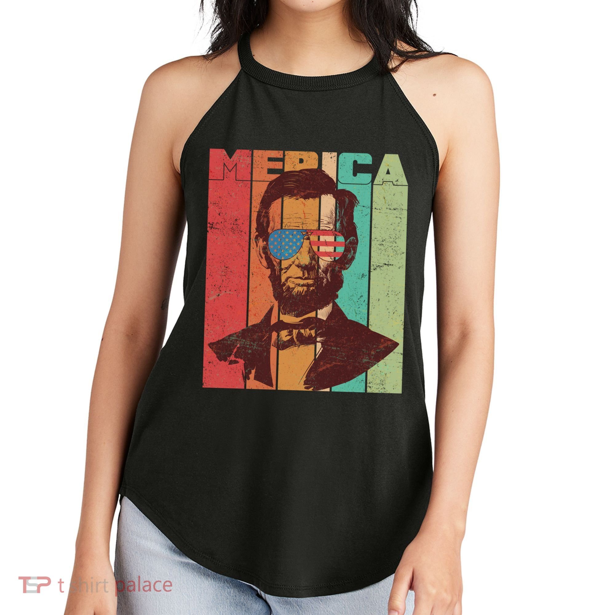 Retro Merica Lincoln Women's Perfect Tri Rocker Tank