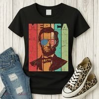 Retro Merica Lincoln Women's T-Shirt thumb 3