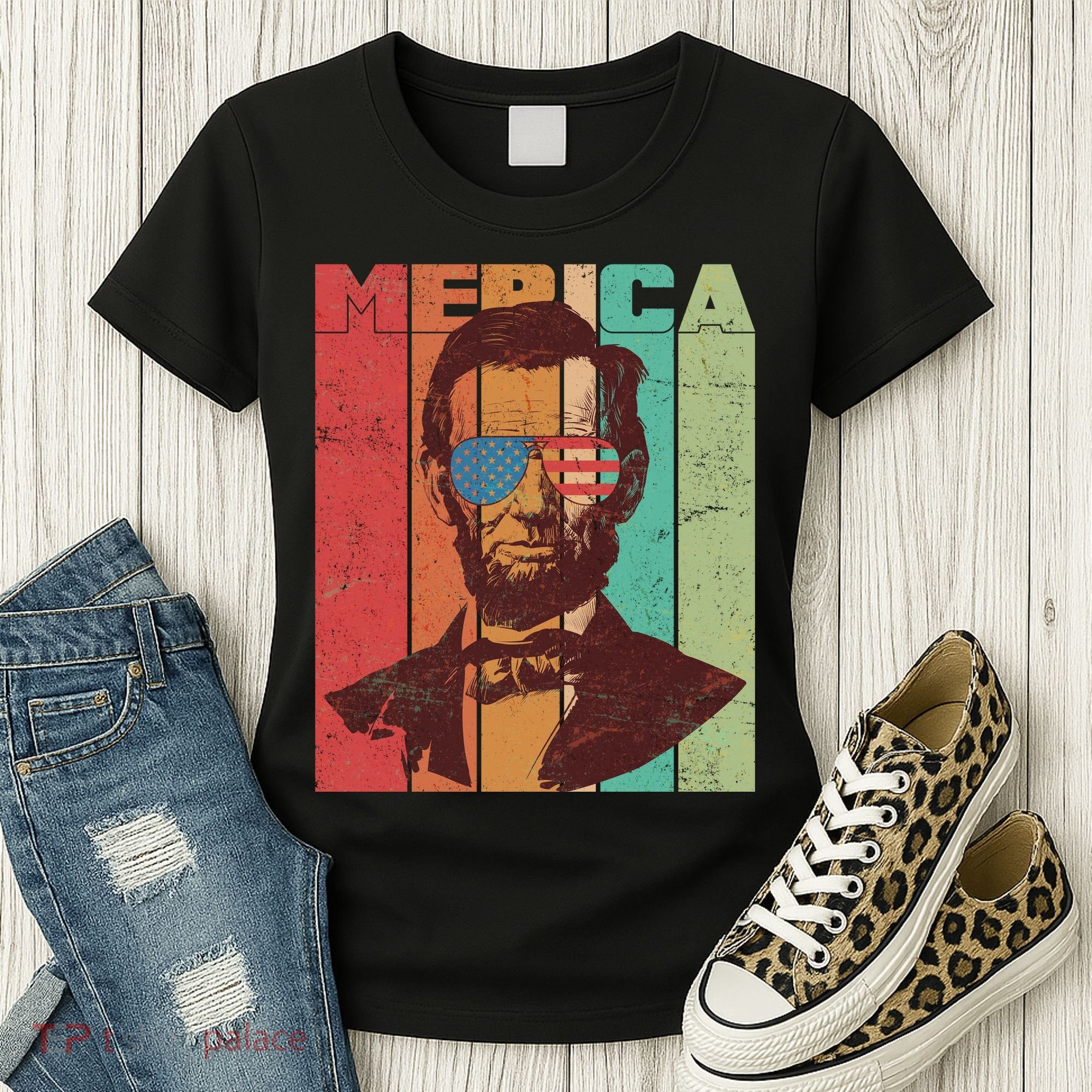Retro Merica Lincoln Women's T-Shirt