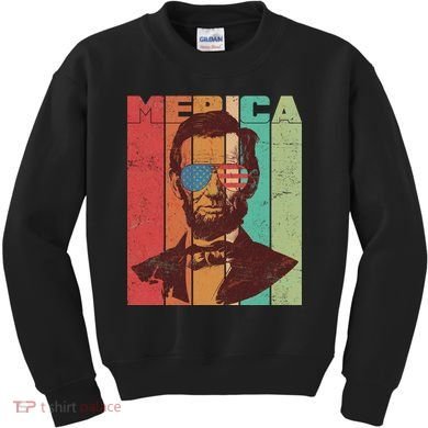 Retro Merica Lincoln Kids Sweatshirt