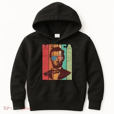 Retro Merica Lincoln Kids Hoodie