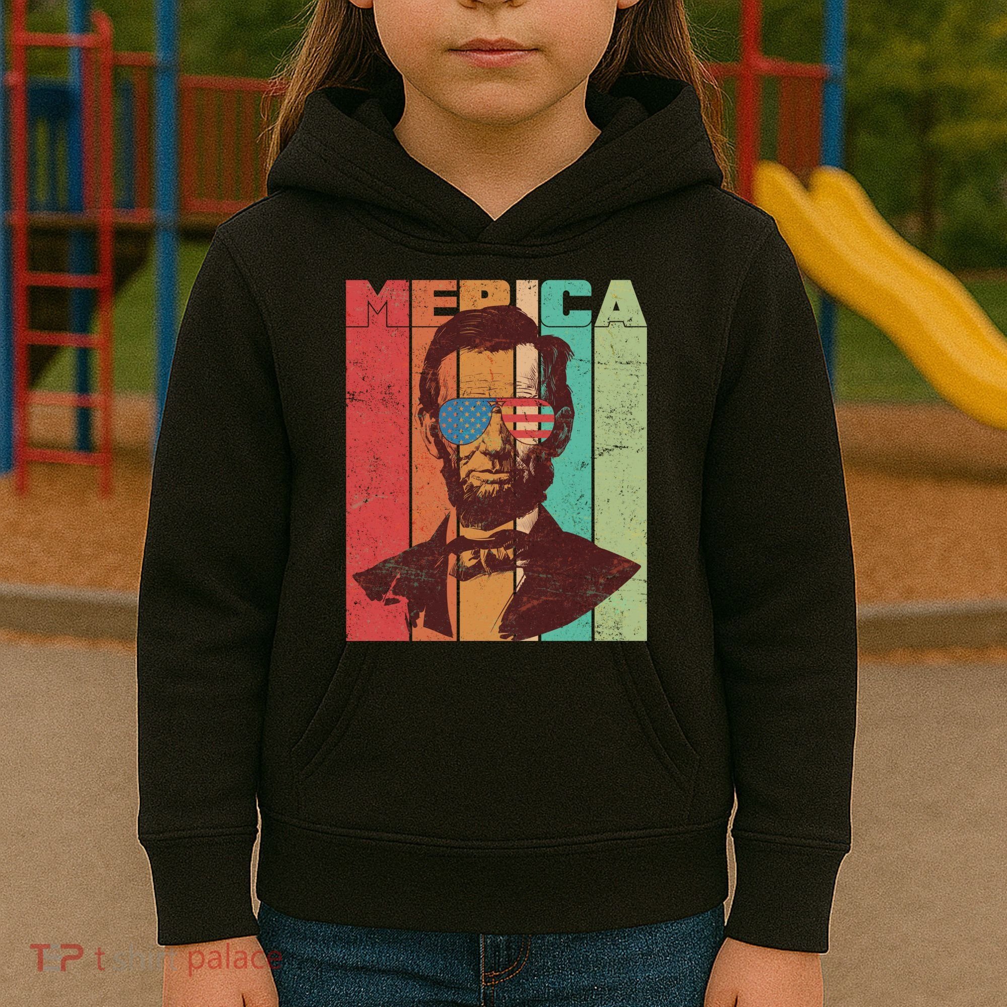 Retro Merica Lincoln Kids Hoodie
