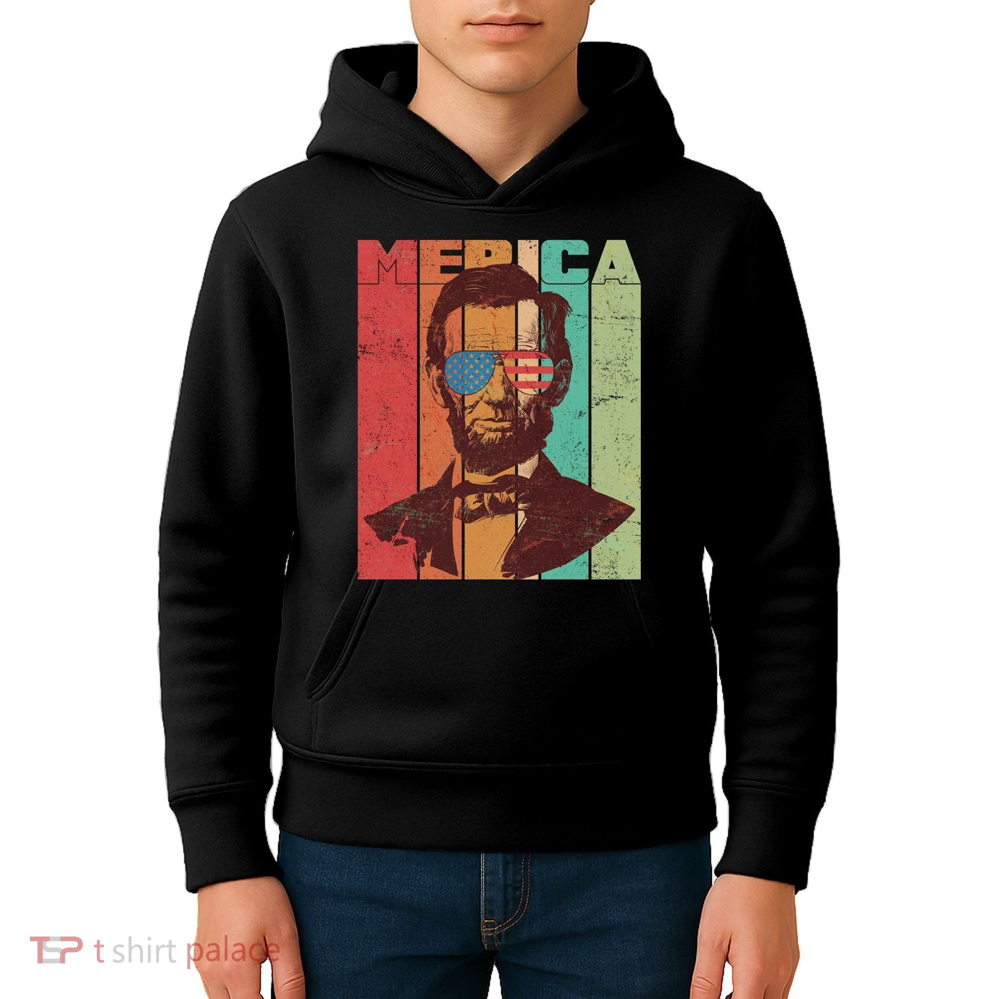 Retro Merica Lincoln Kids Hoodie