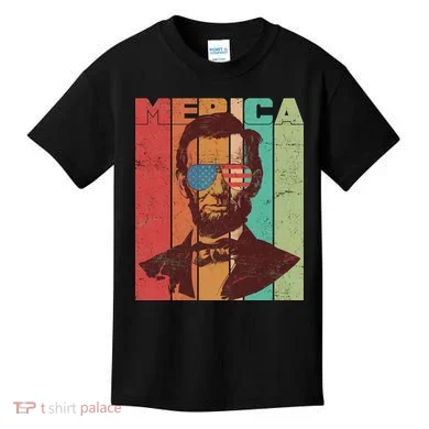 Retro Merica Lincoln Kids T-Shirt