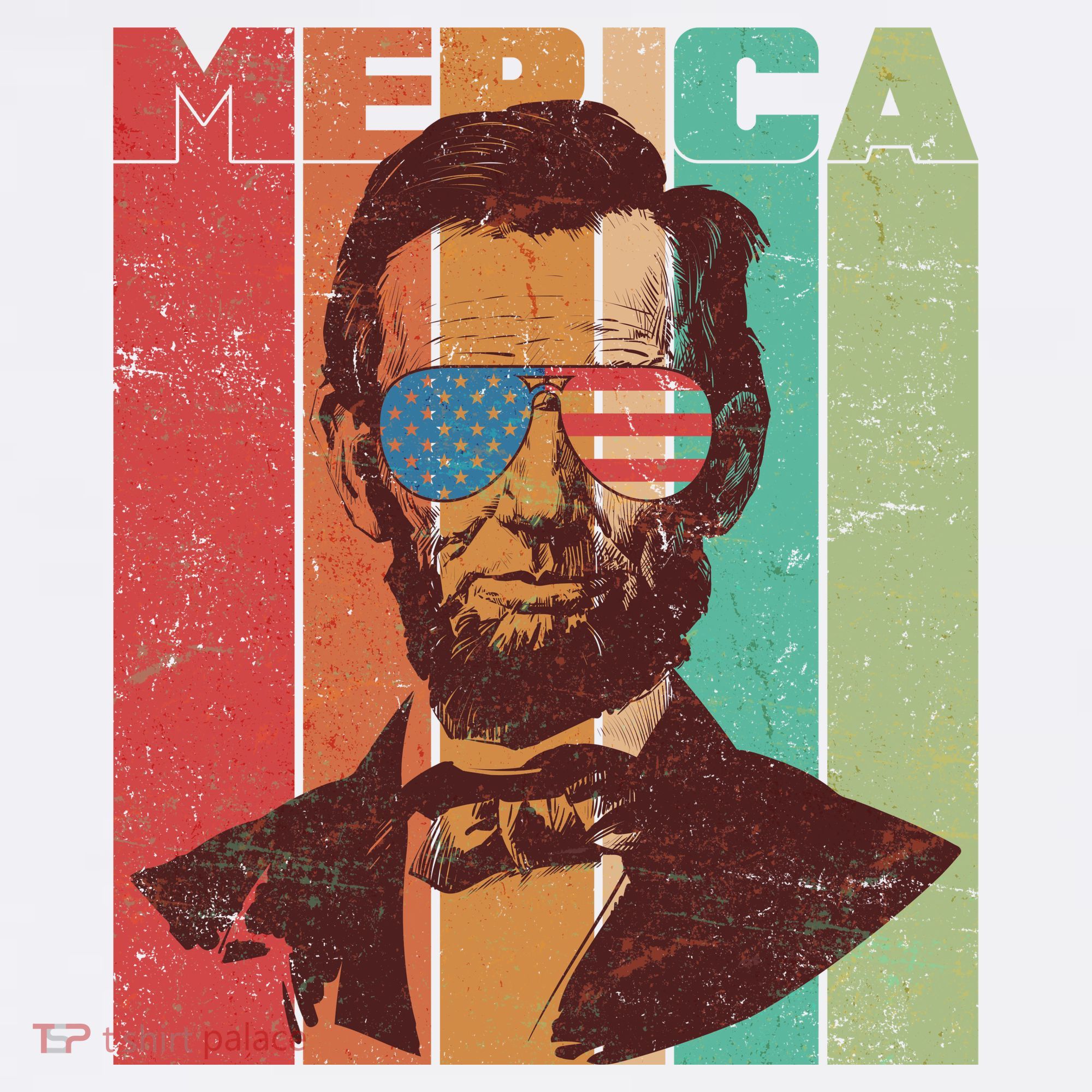 Retro Merica Lincoln Comfort Colors Garment-Dyed Hooded Sweatshirt