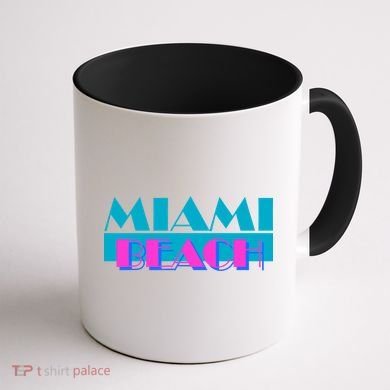 Retro Miami Beach Logo Coffee Mug back