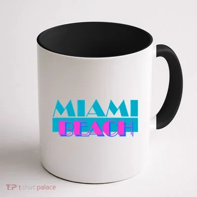 Retro Miami Beach Logo Coffee Mug back