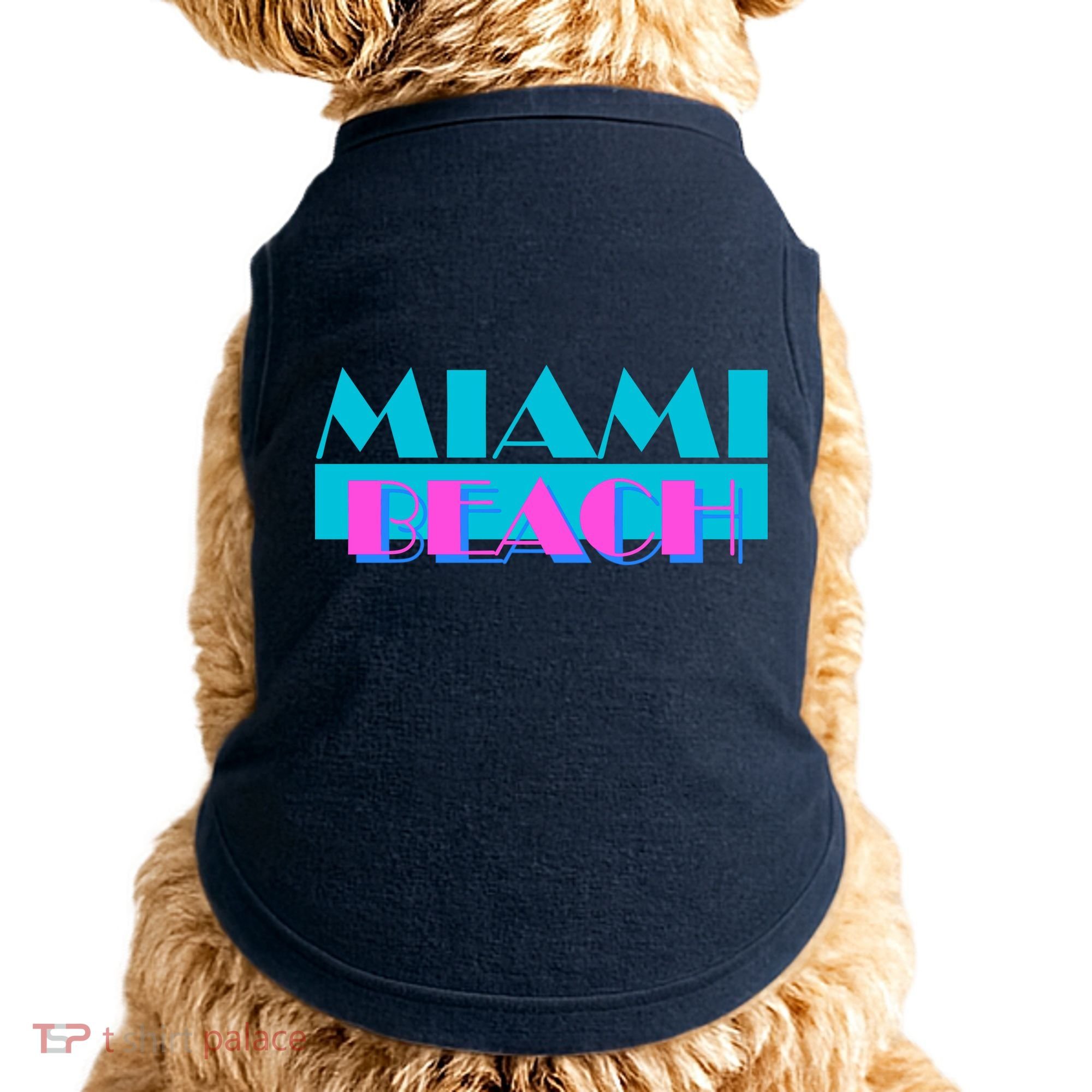 Retro Miami Beach Logo Doggie Tank