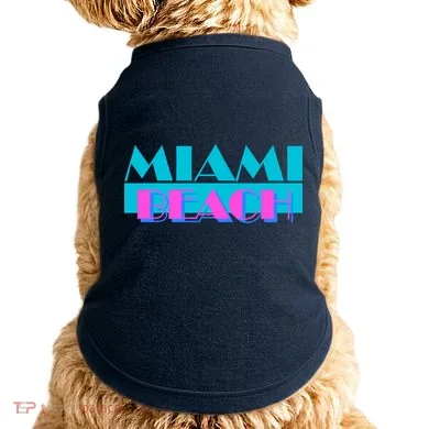 Retro Miami Beach Logo Doggie Tank
