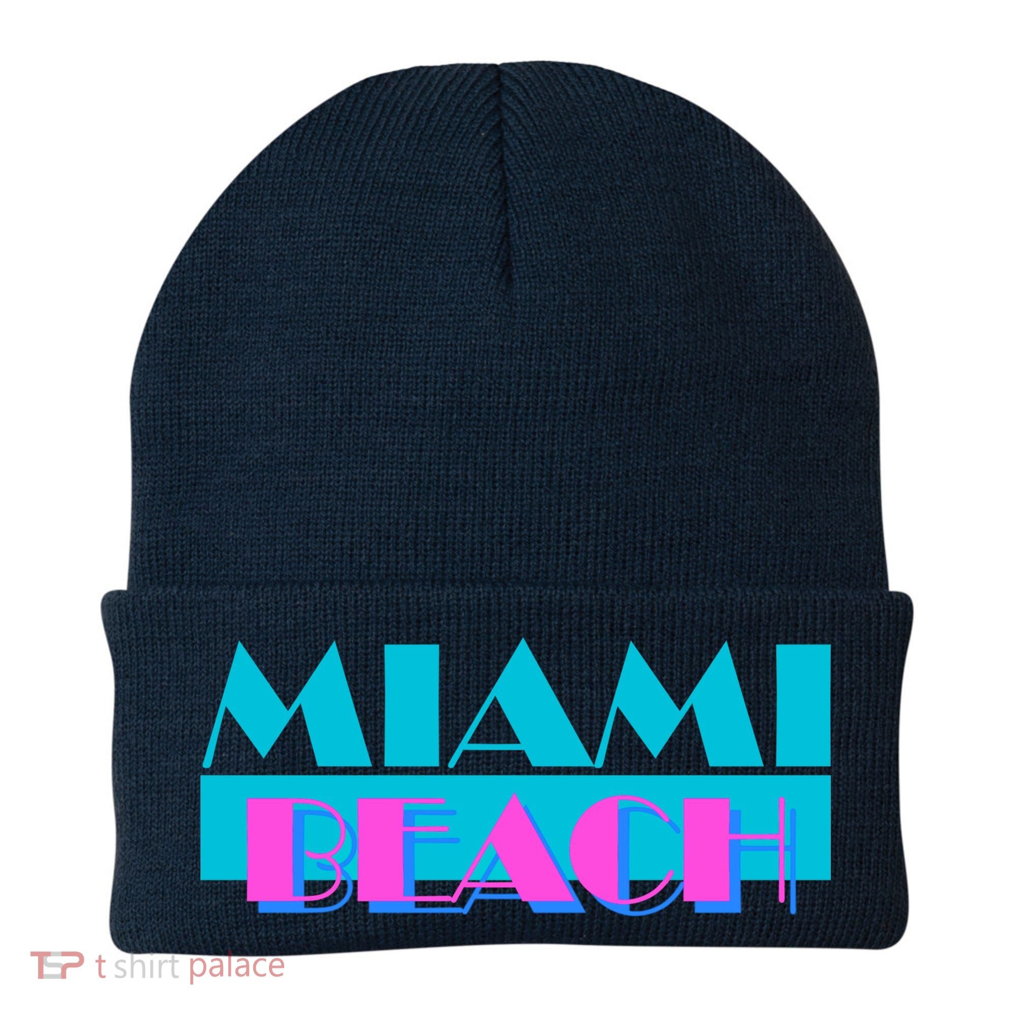 Retro Miami Beach Logo Beanie