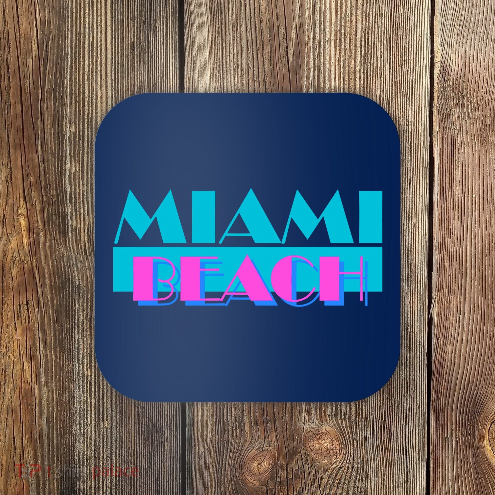 Retro Miami Beach Logo Coaster