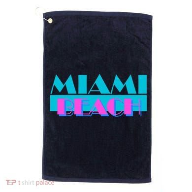 Retro Miami Beach Logo Golf Towel