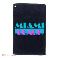 Retro Miami Beach Logo Golf Towel thumb 0
