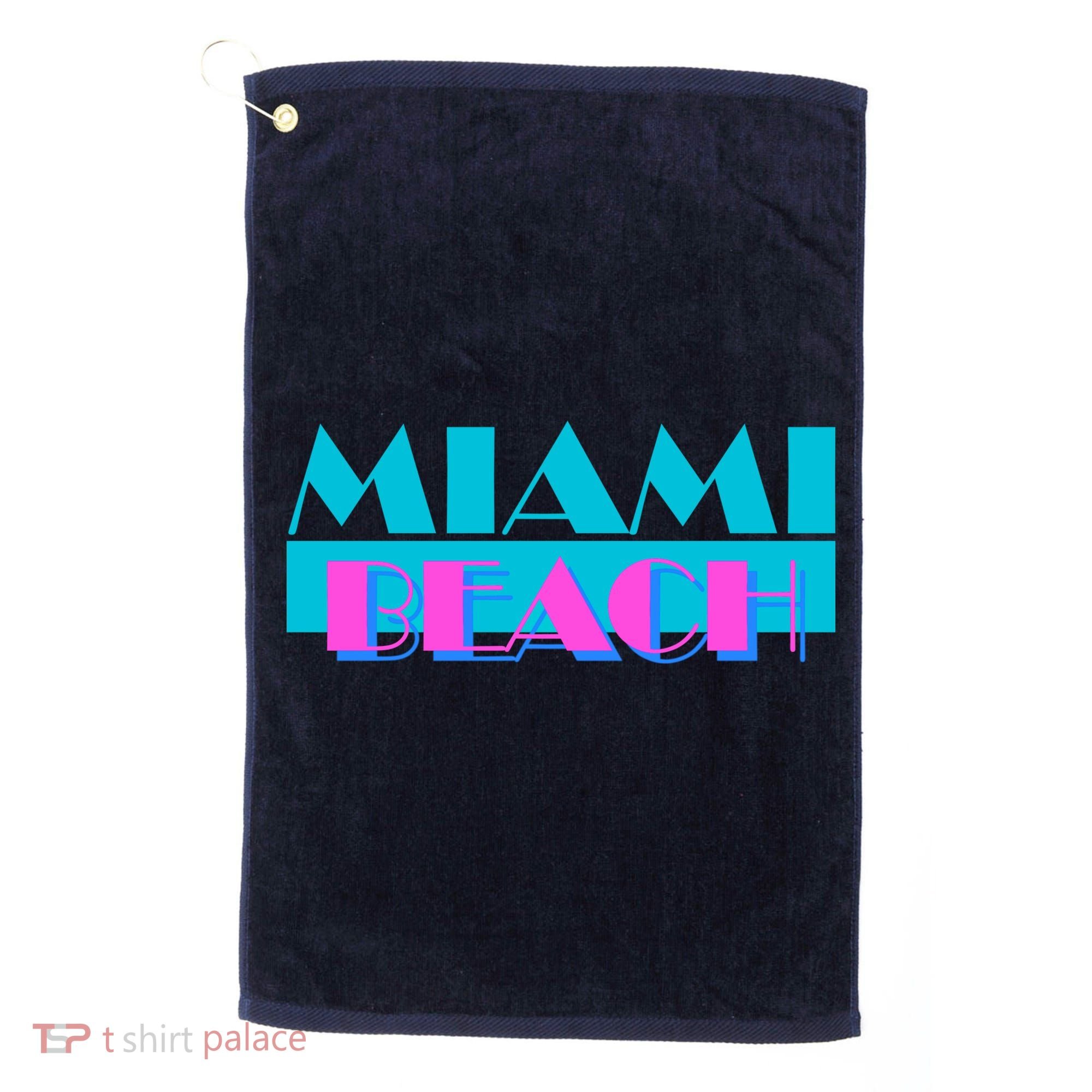 Retro Miami Beach Logo Golf Towel