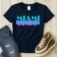 Retro Miami Beach Logo Women's T-Shirt thumb 3