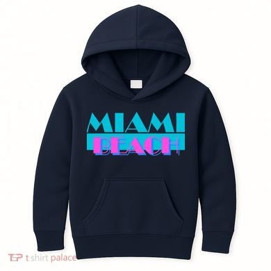 Retro Miami Beach Logo Kids Hoodie