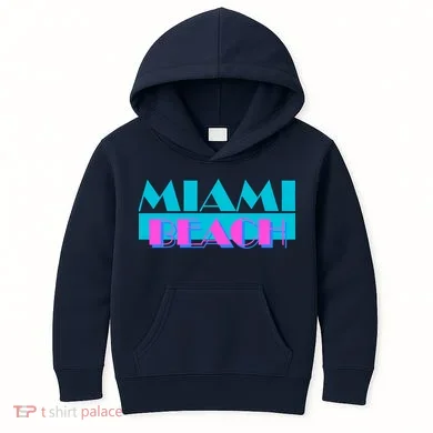 Retro Miami Beach Logo Kids Hoodie