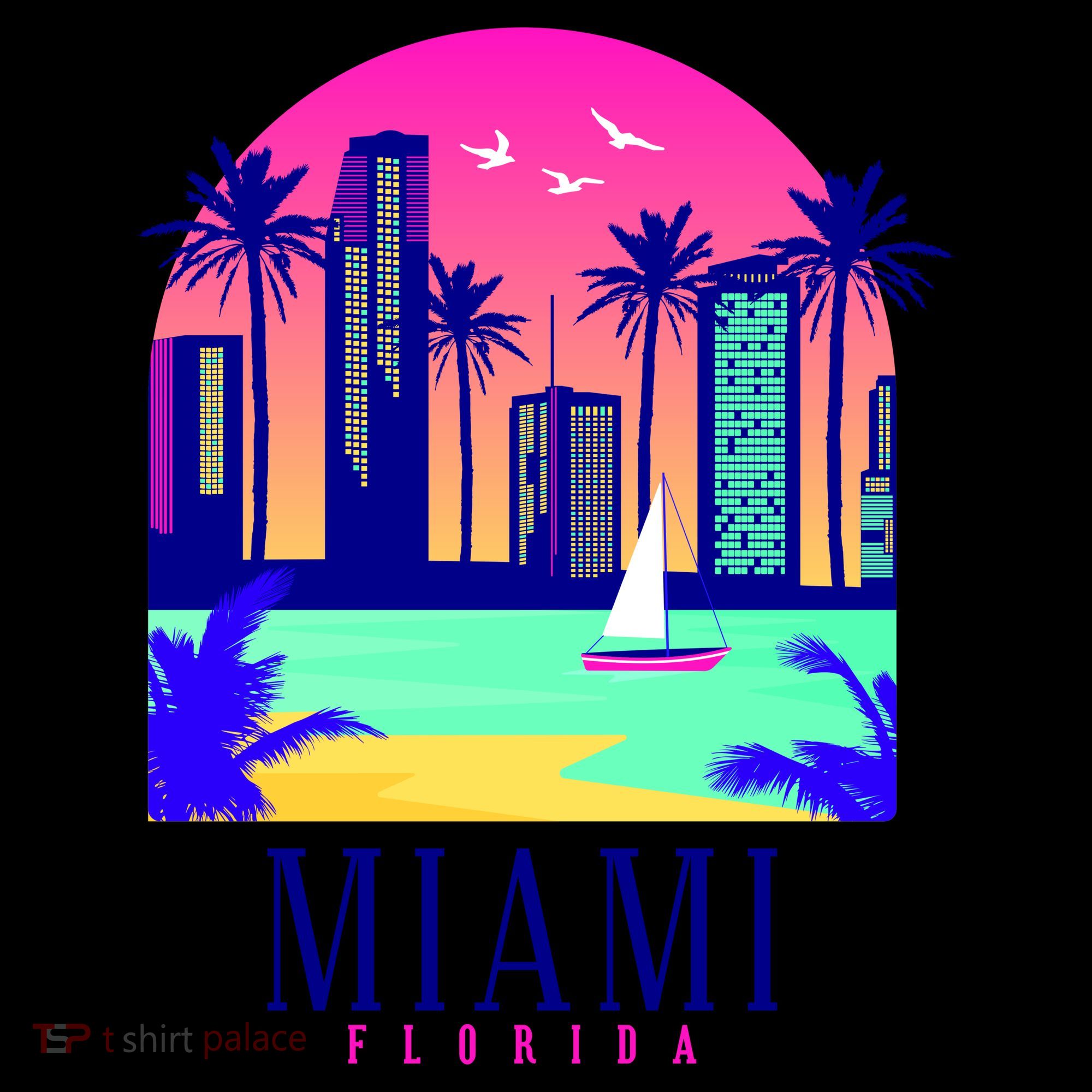 Retro Miami Florida Toddler Hoodie