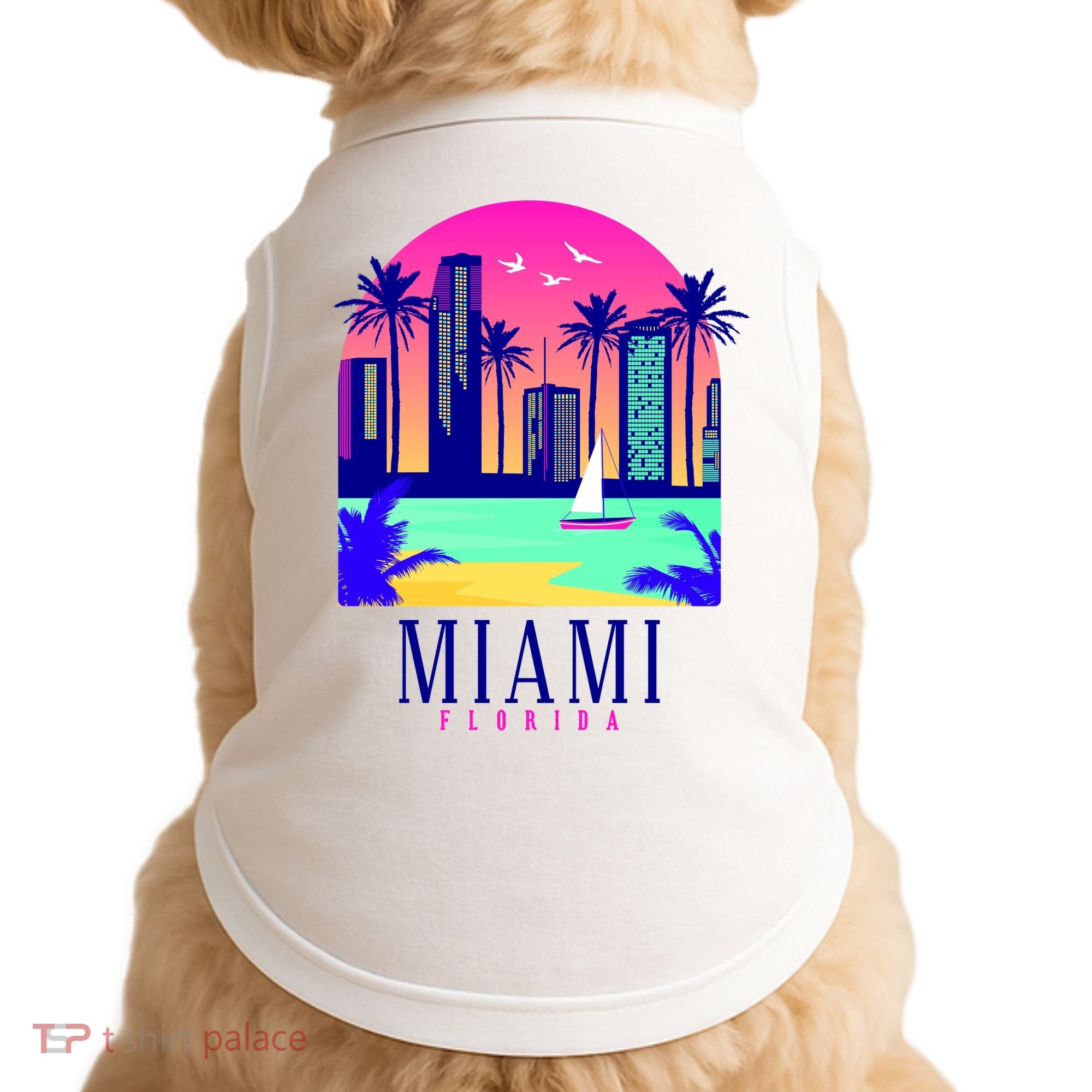 Retro Miami Florida Doggie Tank