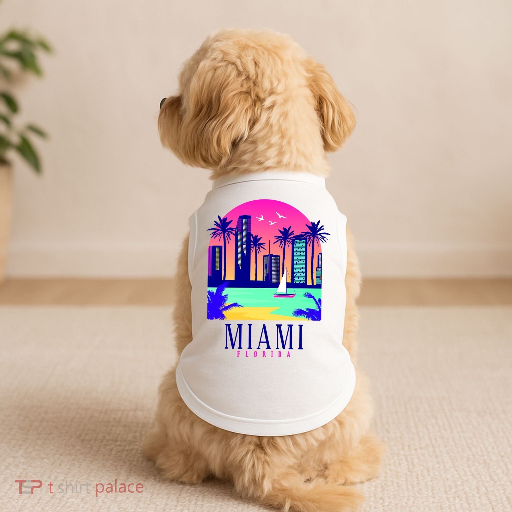 Retro Miami Florida Doggie Tank