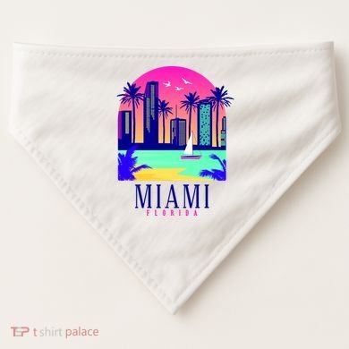 Retro Miami Florida USA-Made Doggie Bandana