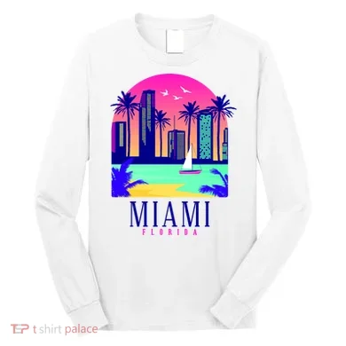 Retro Miami Florida Long Sleeve Shirt