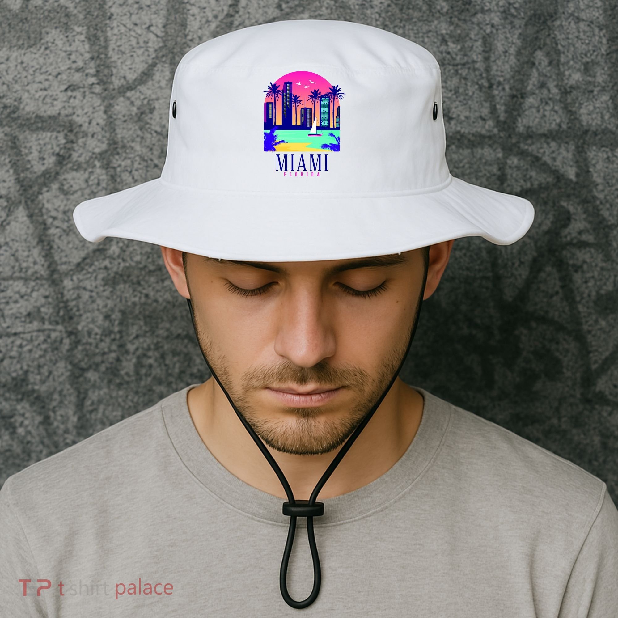 Retro Miami Florida Bucket Hat