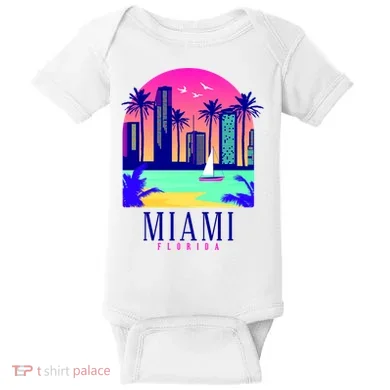 Retro Miami Florida Baby Bodysuit