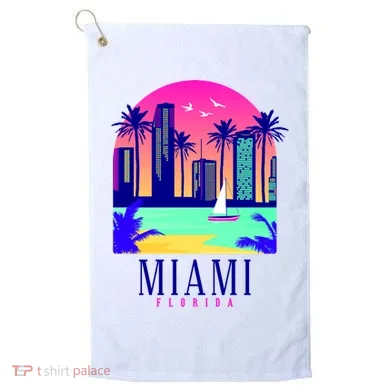 Retro Miami Florida Golf Towel