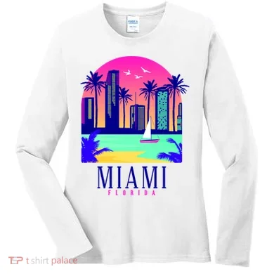 Retro Miami Florida Women's Long Sleeve Shirt