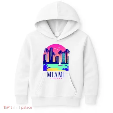 Retro Miami Florida Kids Hoodie