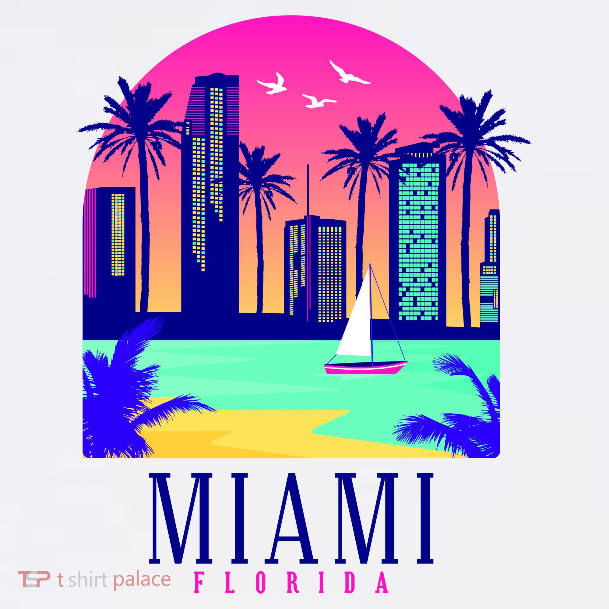 Retro Miami Florida Kids Hoodie