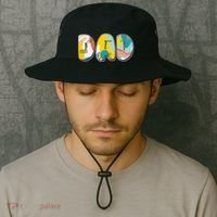 Retro Mod Pattern Dad Logo Bucket Hat thumb 2