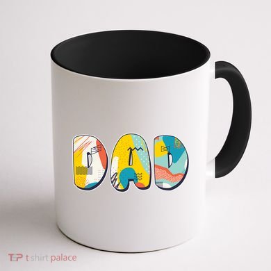 Retro Mod Pattern Dad Logo Coffee Mug back