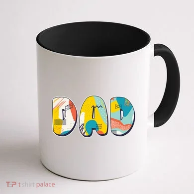 Retro Mod Pattern Dad Logo Coffee Mug back