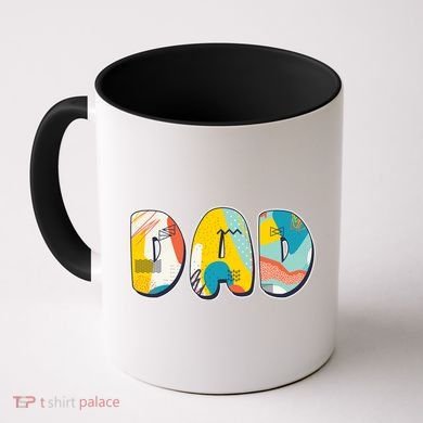 Retro Mod Pattern Dad Logo Coffee Mug