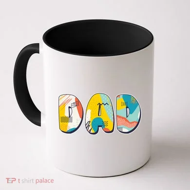 Retro Mod Pattern Dad Logo Coffee Mug