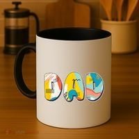 Retro Mod Pattern Dad Logo Coffee Mug thumb 4