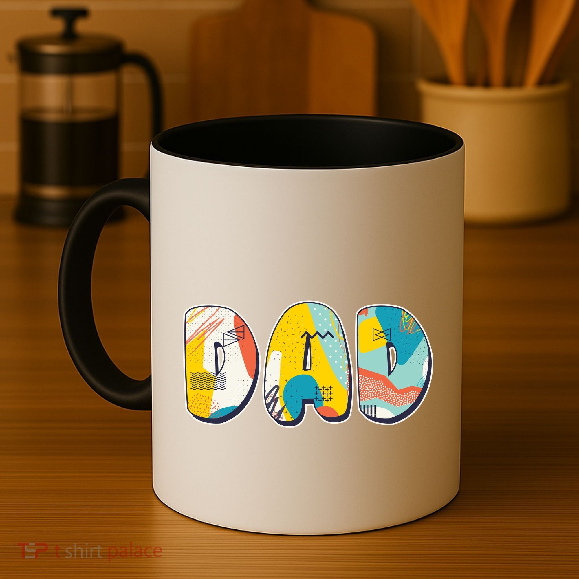 Retro Mod Pattern Dad Logo Coffee Mug